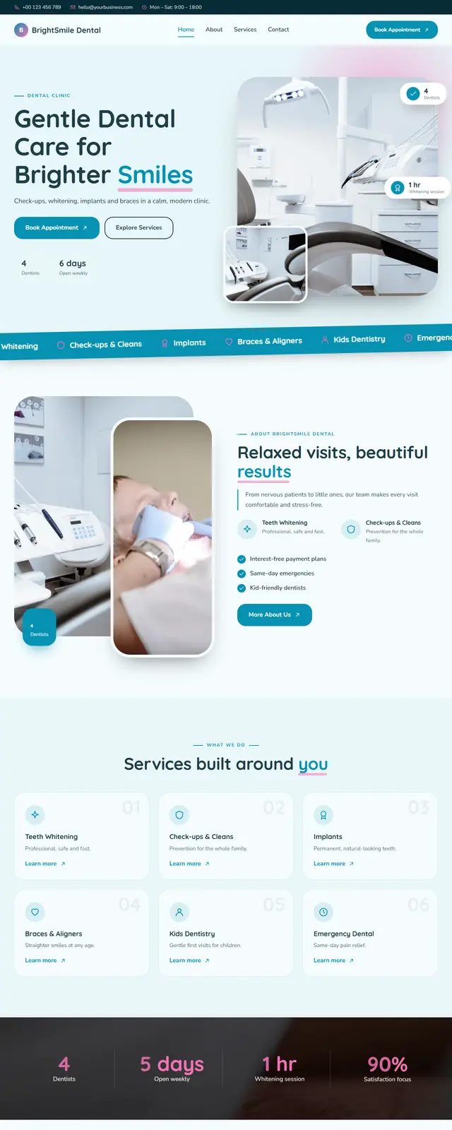 BrightSmile Dental – Dental Clinic sample website