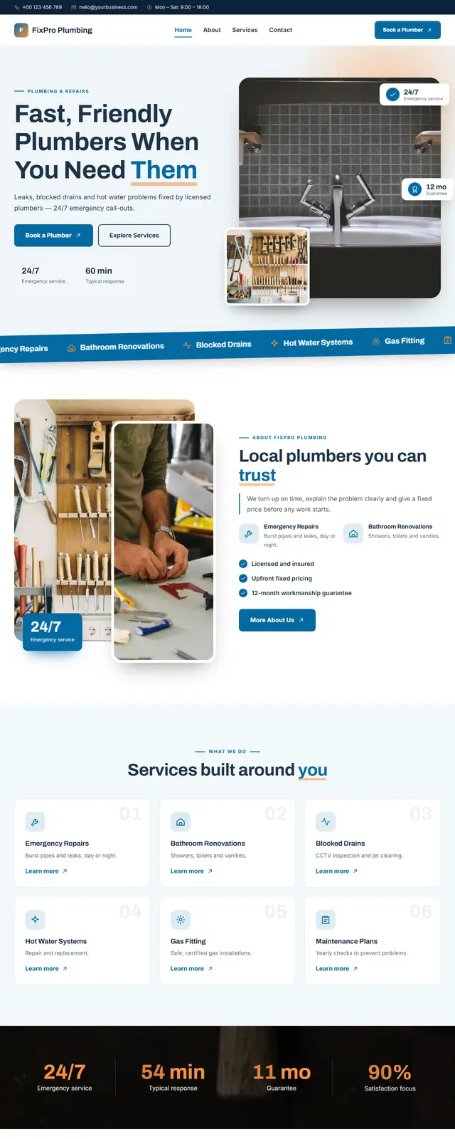 FixPro Plumbing – Plumbing & Repairs sample website