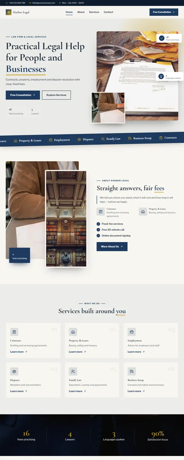 Harbor Legal – Law Firm & Legal Services sample website