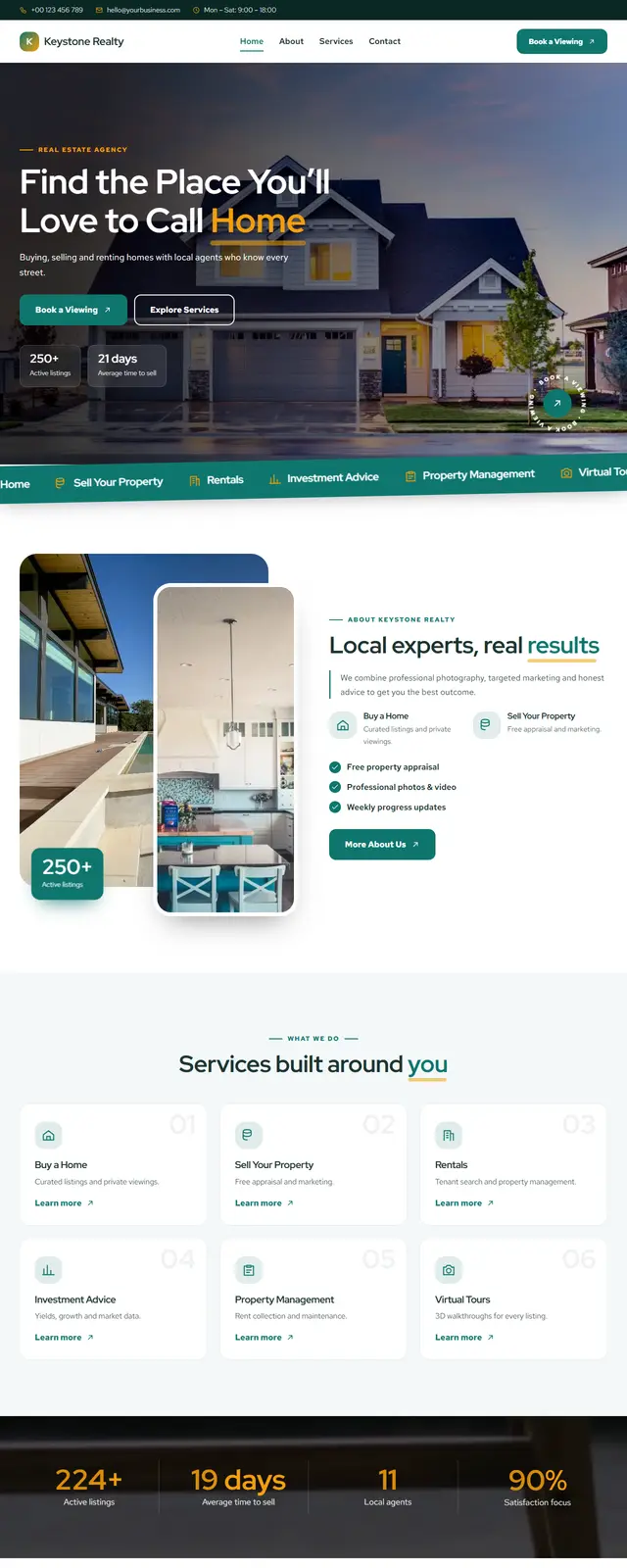 Keystone Realty – Real Estate Agency sample website