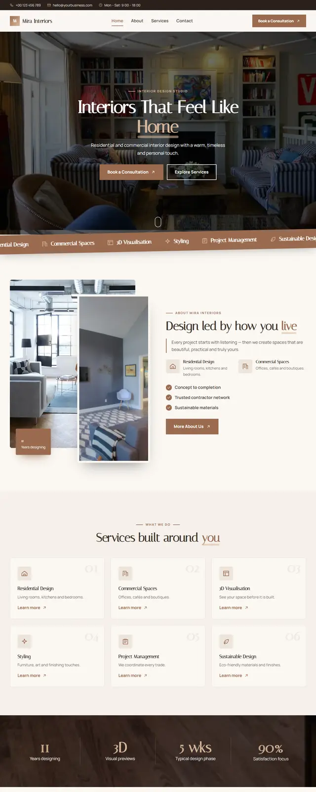 Mira Interiors – Interior Design Studio sample website