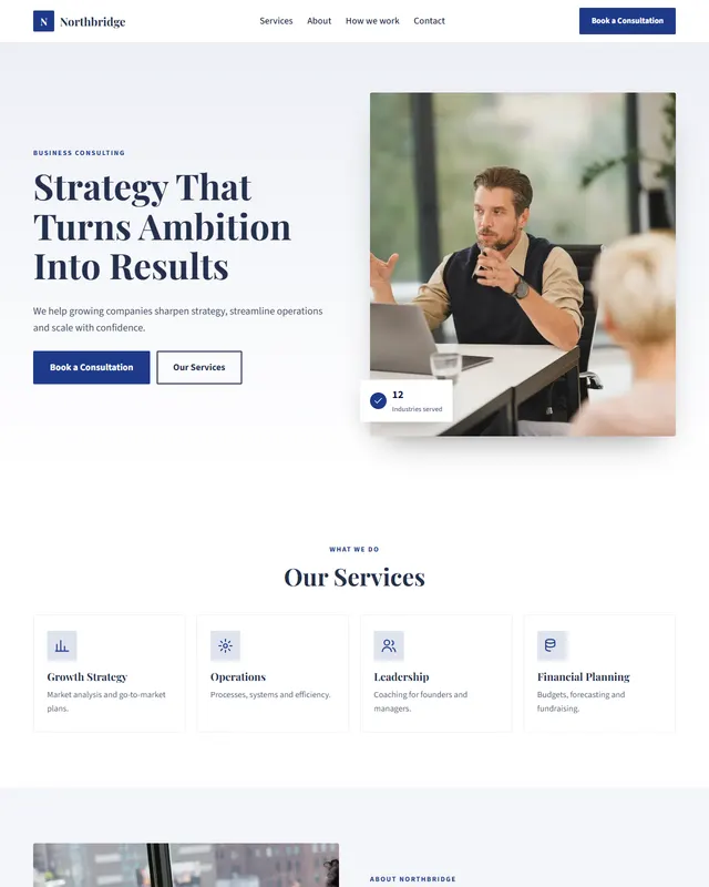 Northbridge – Business Consulting sample website