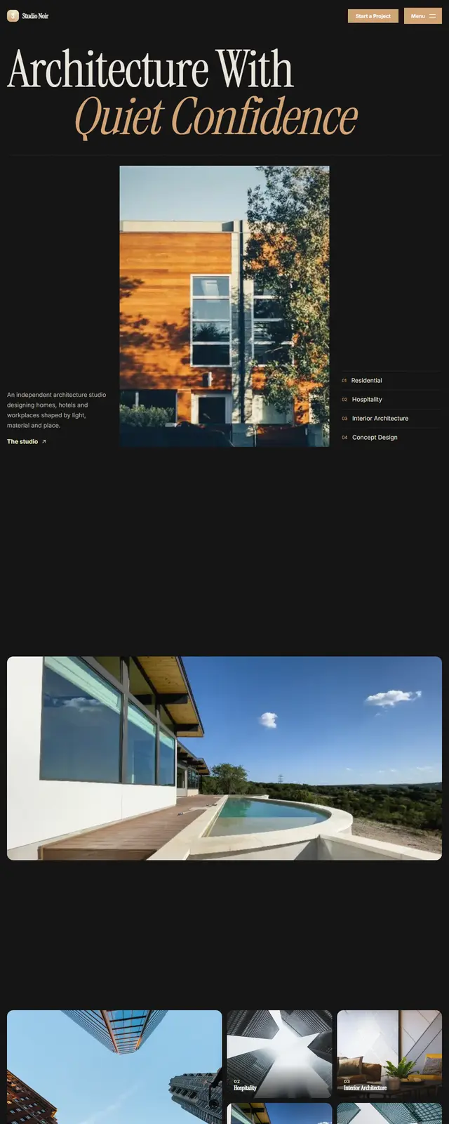 Studio Noir – Architecture Studio Portfolio sample website