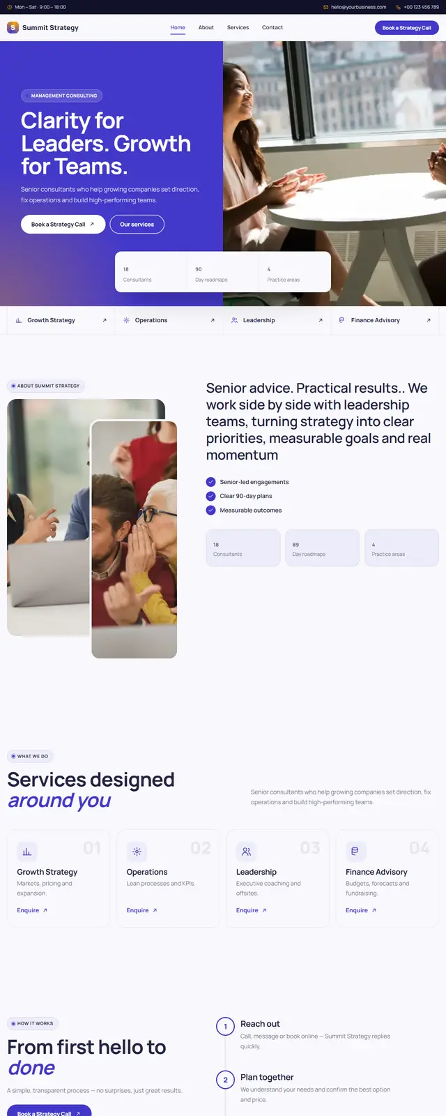 Summit Strategy – Management Consulting sample website
