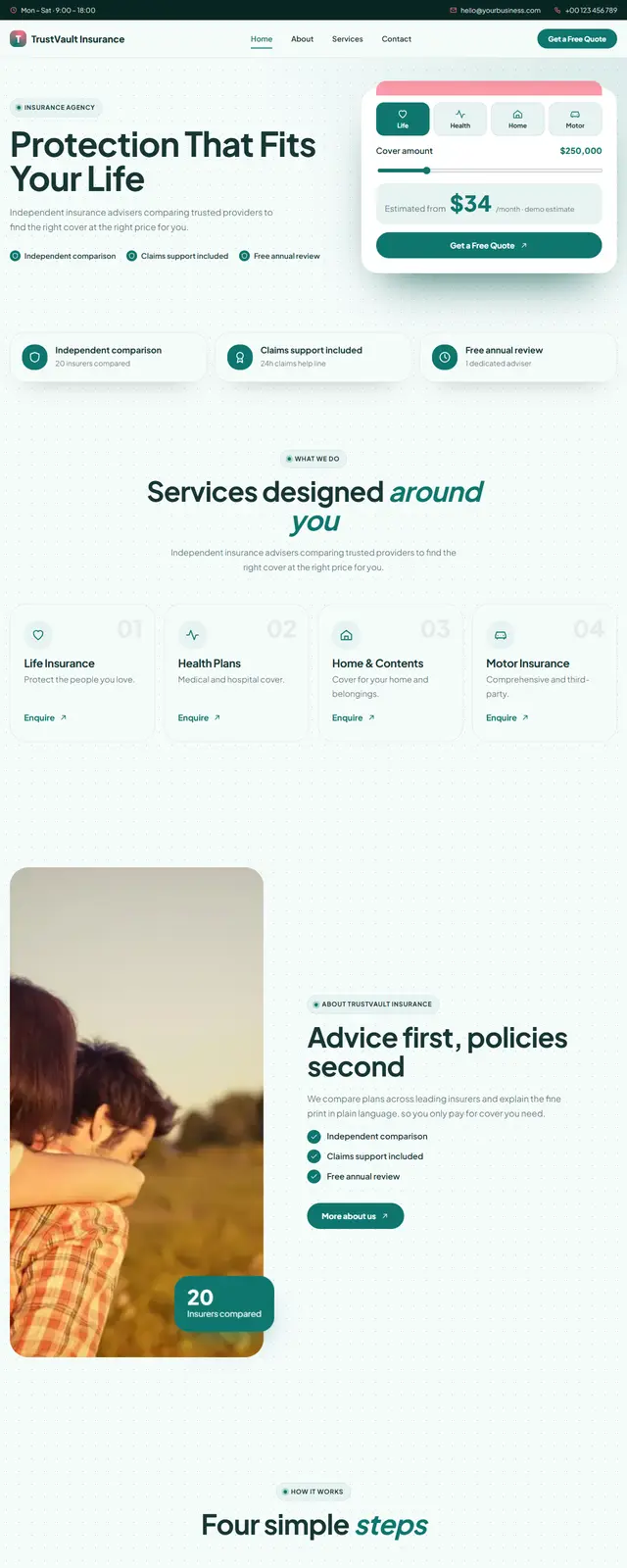 TrustVault Insurance – Insurance Agency sample website
